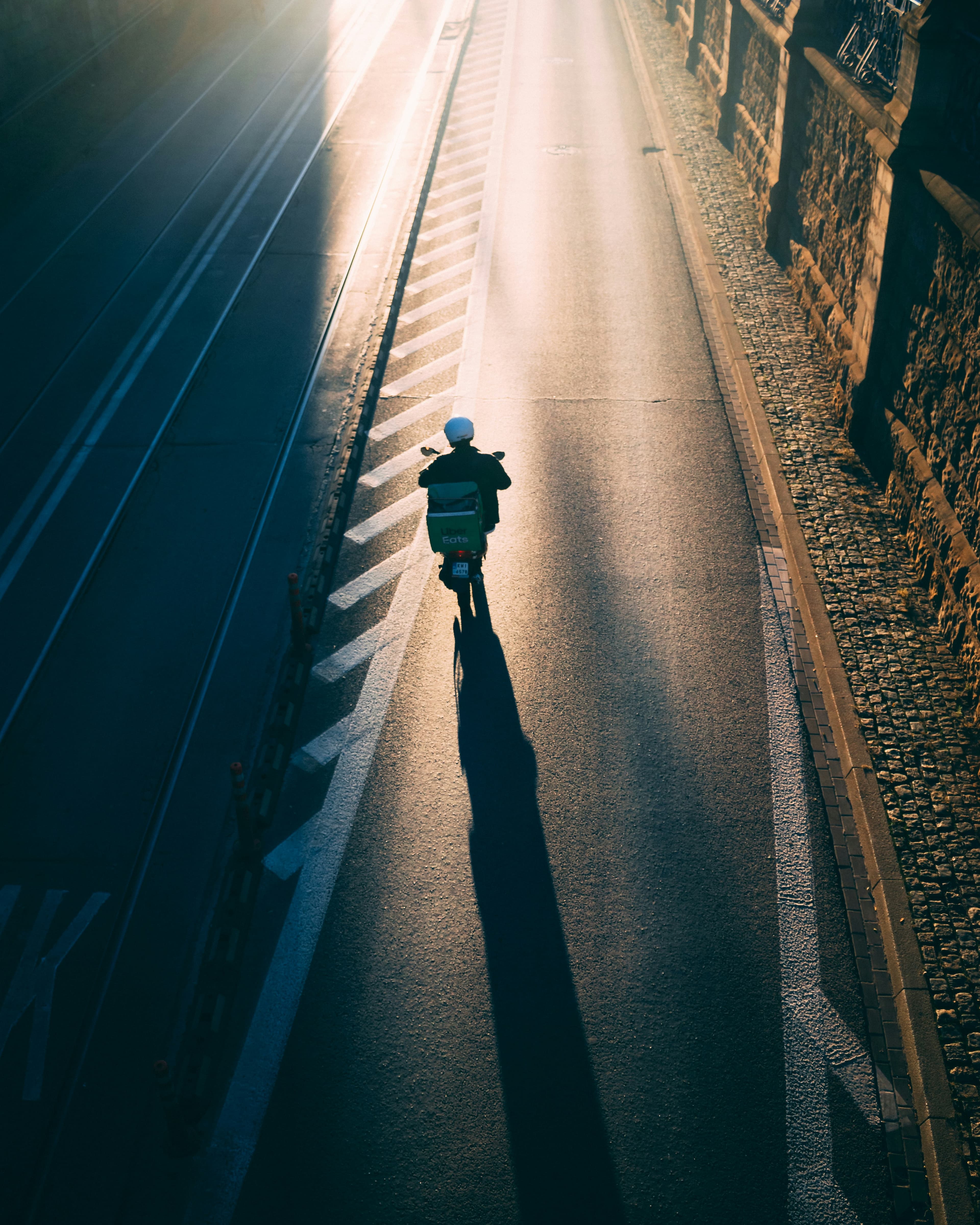 Rider on an open road