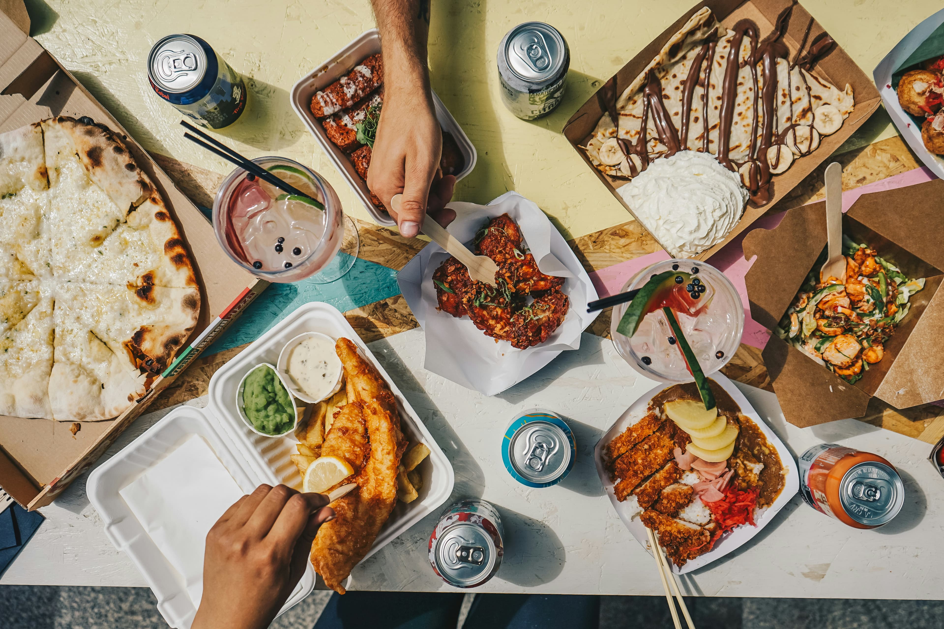 Table filled with food